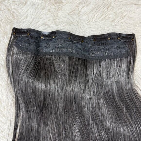 NWOT Ombre Gray Premium Silky Straight 24" Comfort Comb-In Synthetic Extension - Picture 7 of 14